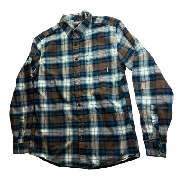 Eddie Bauer Plaid Check Flannel Button Down Shirt 100% Cotton Size Men's TL Lg - Picture 2 of 11